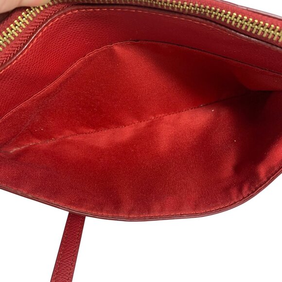 COACH F52881 Crossgrain Leather East West Crossbody Red + Envelope Clutch, Tag - Picture 5 of 10